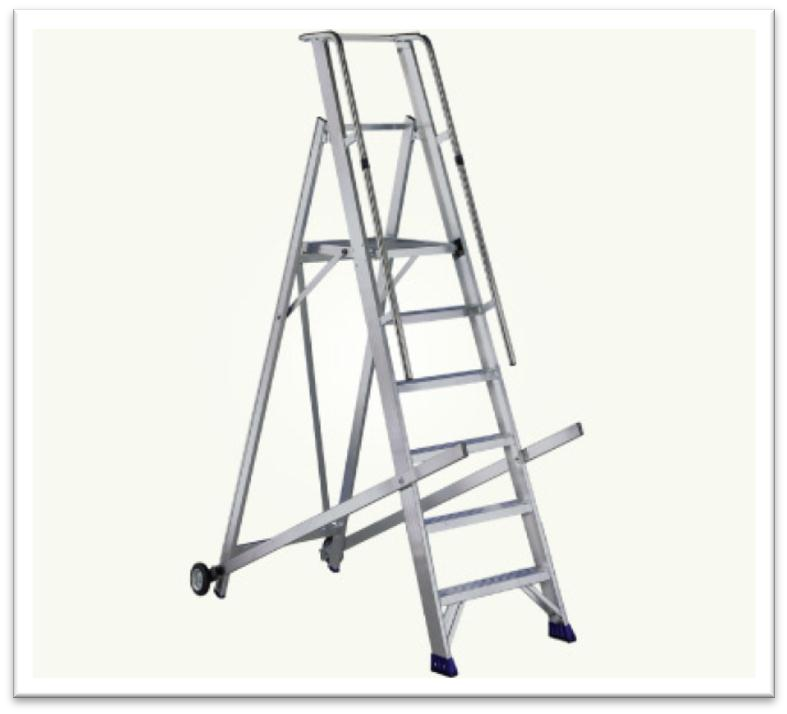 Rolling Warehouse Aluminium Ladder
